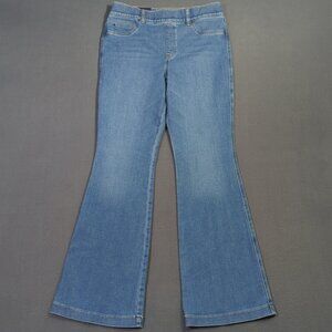 Spanx Jeans Women's L Stonewashed Blue Flare High Rise SPANXshape EveryWear NWT